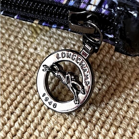 Longchamp Medium Tote Bag Purple Geometric Pattern - Picture 4 of 6